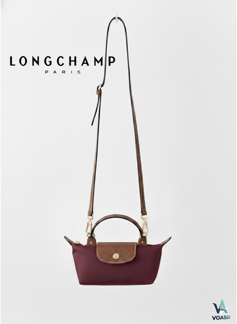 Longchamp French Longchamp Women's classic fashion versatile mini makeup bag handbag shoulder bag camera bag handheld small bag Mini Red Classic - Image 1